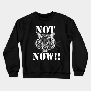 Hand drawn Tiger Angry Face - Roaring  for dark background colors Crewneck Sweatshirt